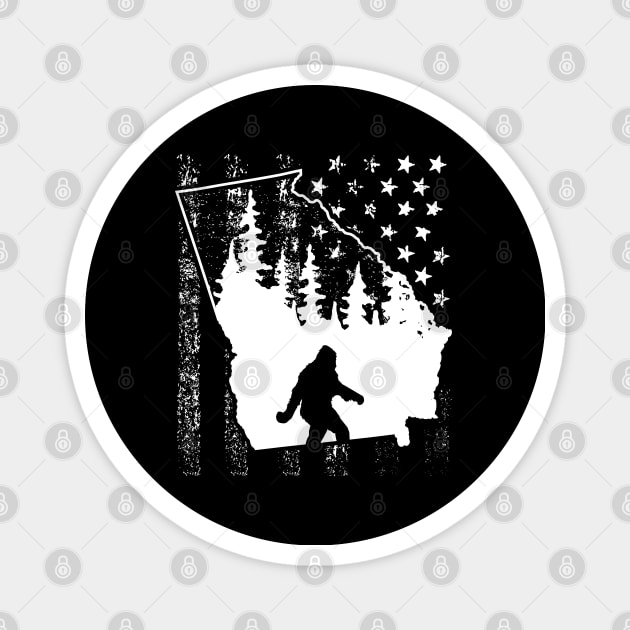 Georgia Bigfoot American Flag Magnet by Tesszero